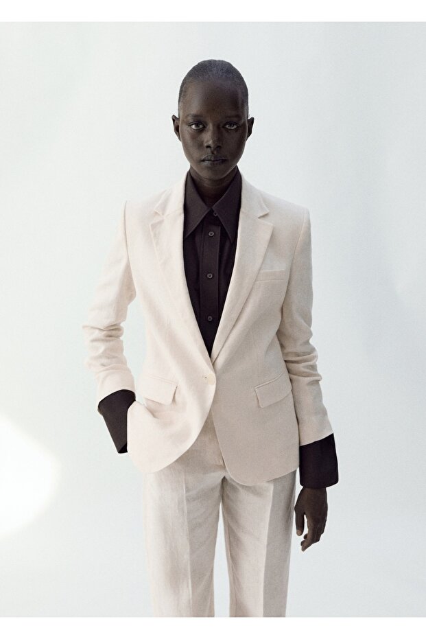 Keten blazer ceket - 1