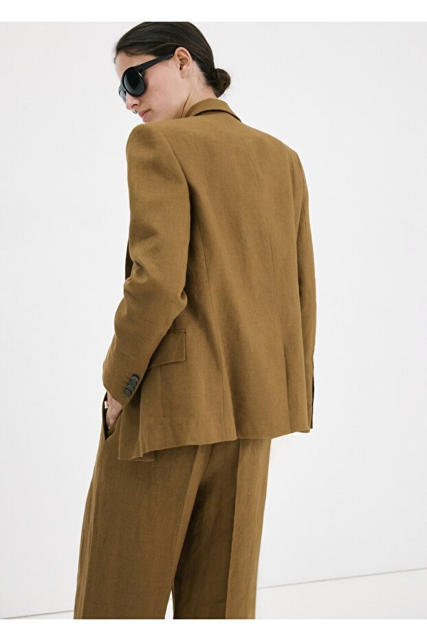 Keten blazer ceket - 4