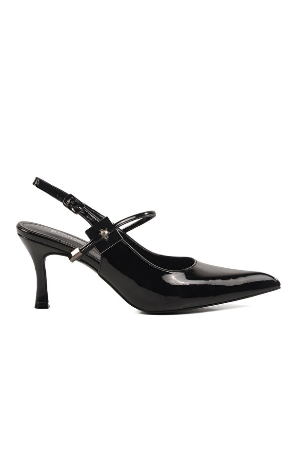 Black Thin Heeled Women's Shoes