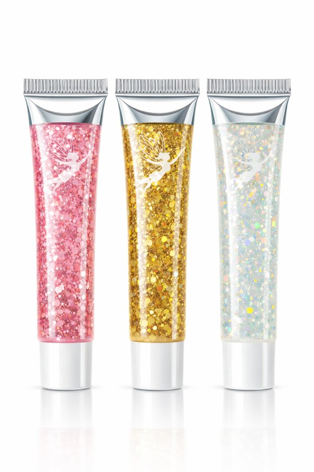 Glitter Far Tube Gel Far 3-Pack Shiny Glitter (a) Face and Body Glitter Palette