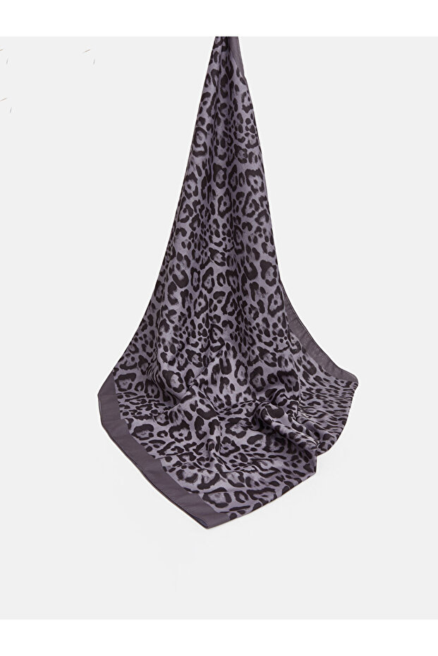 Brown Leopard Patterned Women's Shawl