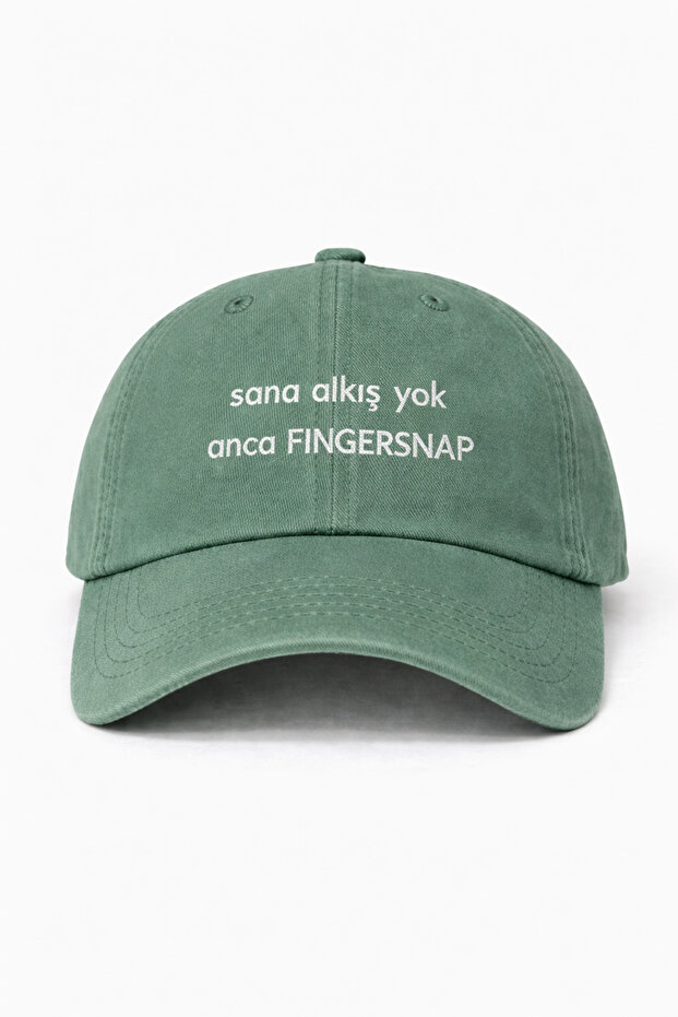 ''Sana Alkiş Yok Anca Fingersnap'' Embroidered Washable Hat / Embroidered Cotton Pack Washed Cap
