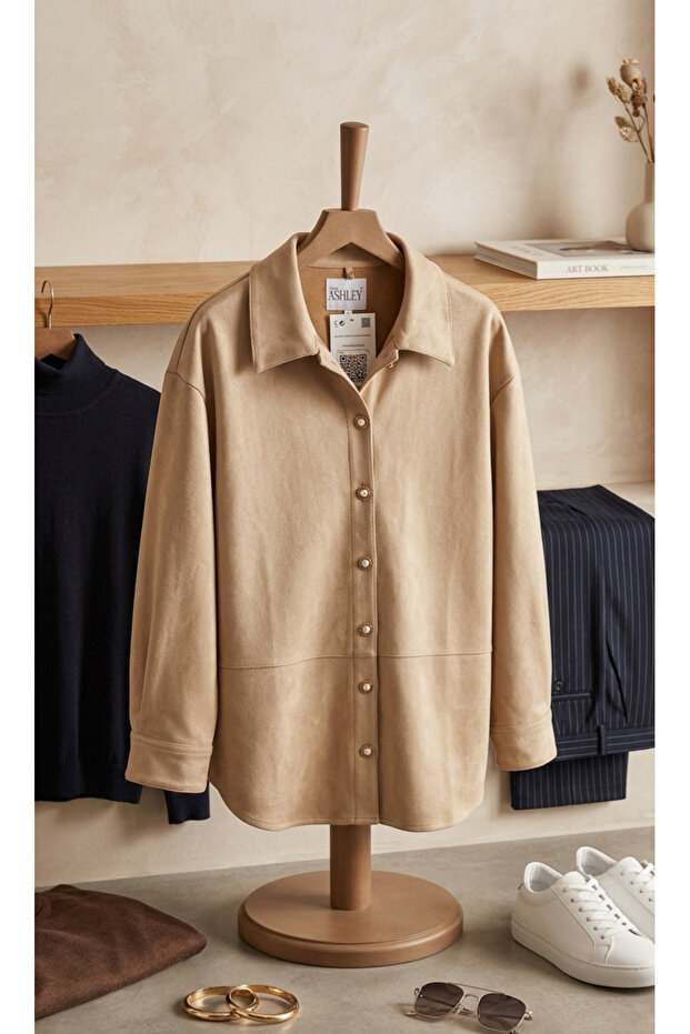 Kadın süet gömlek - 2