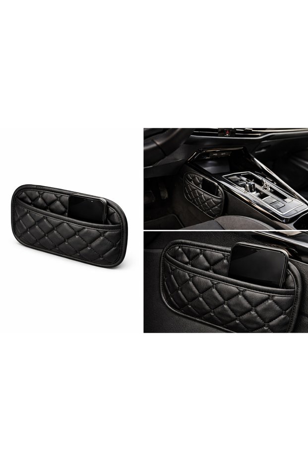 Automotive Interior D Leather Black Color Organized Pocket Organizer