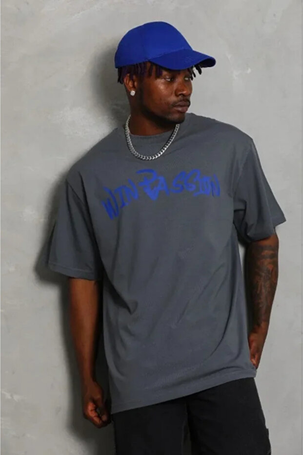 Men's Printed T-Shirt Short Sleeve Crew Neck Regular Fit Comfortable Fit Casual T-Shirt - Smoked