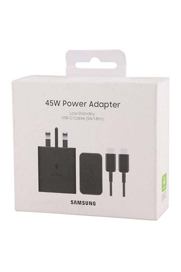 محول طاقة سامسونج 45 واط مع كابل USB-C 5 أمبير 1.8 متر للشحن فائق السرعة للأجهزة المتوافقة