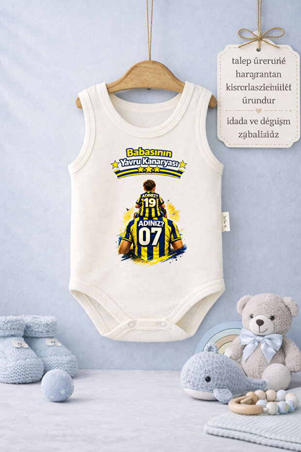 Baby Bodysuit with Funny Writing Dad Son Canaries Printed 100% Cotton Body (Newborn & Baby)