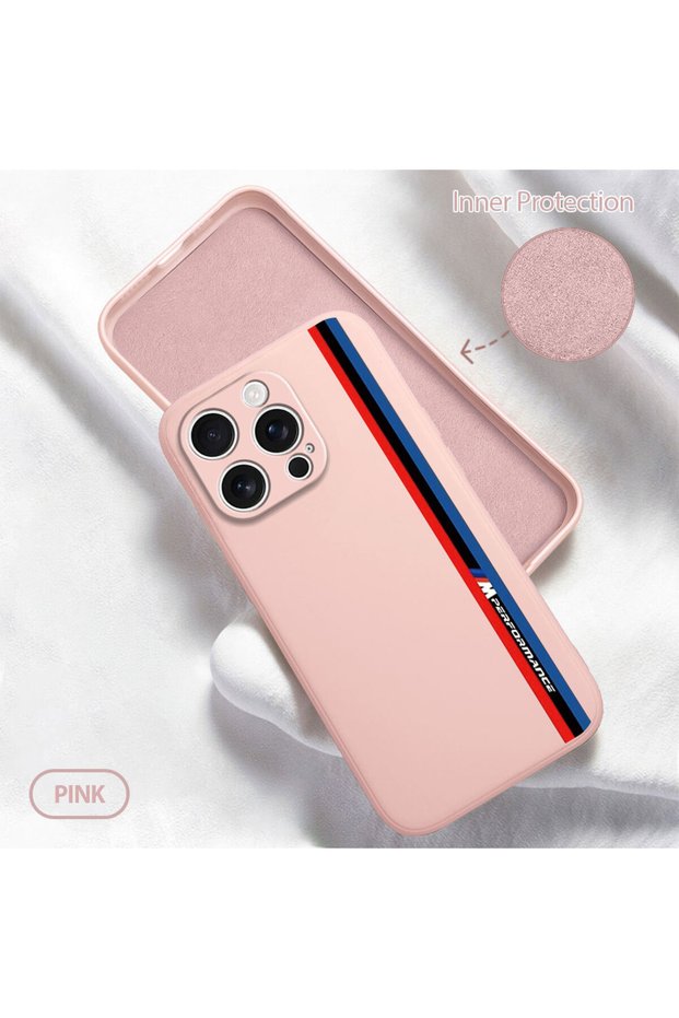 iPhone 16 Pro Compatible Soft Silicone Phone Case with Velvet Camera Protections Bmw Pattern