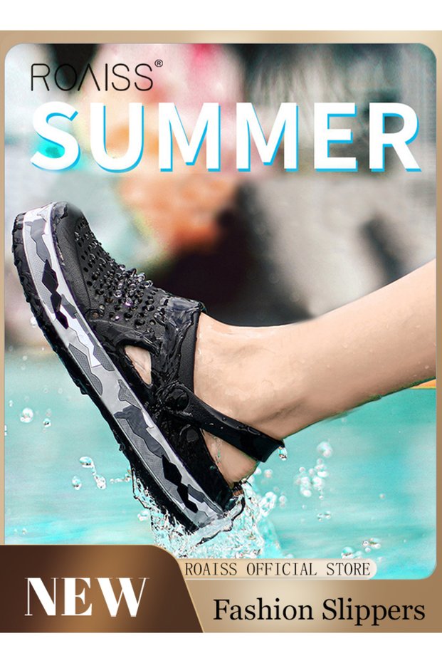 Men Breathable Sandals Anti-Slip Water Shoes Outdoor Beach Shower Slippers Summer Sandals Men's Outd