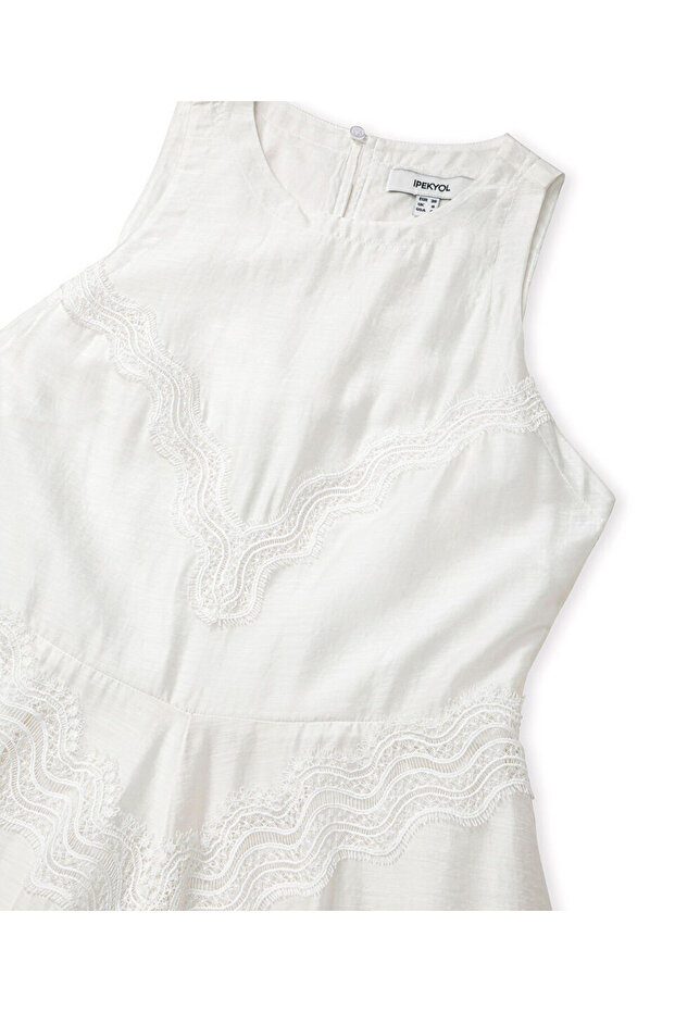 Dantel şeritli elbise - 2