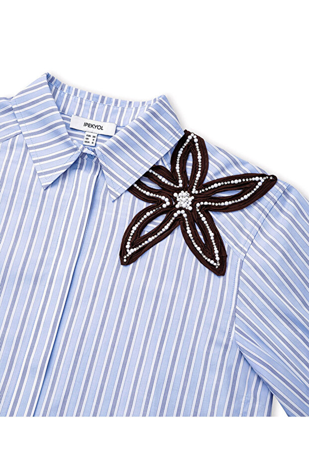 Aplikeli cutout gömlek - 2