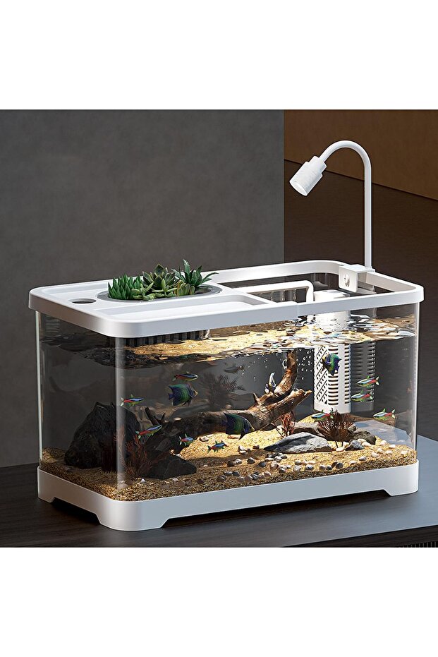 Turtle Tank Kit, Turtle Tank Starter Kit, Bottom Drainage, Multi-Function(Tank + Light + Filter) - 1