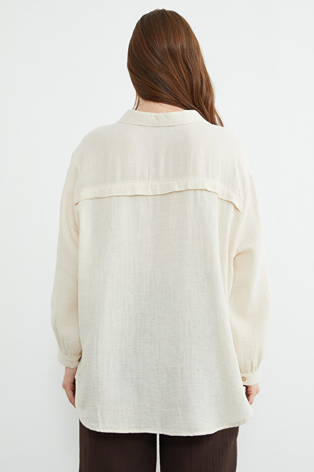 Basic Oversize Gömlek - 8