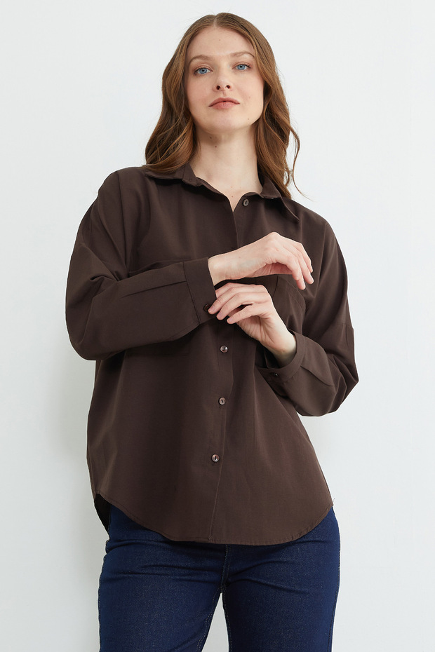 Basic Çift Cepli Gömlek - 5