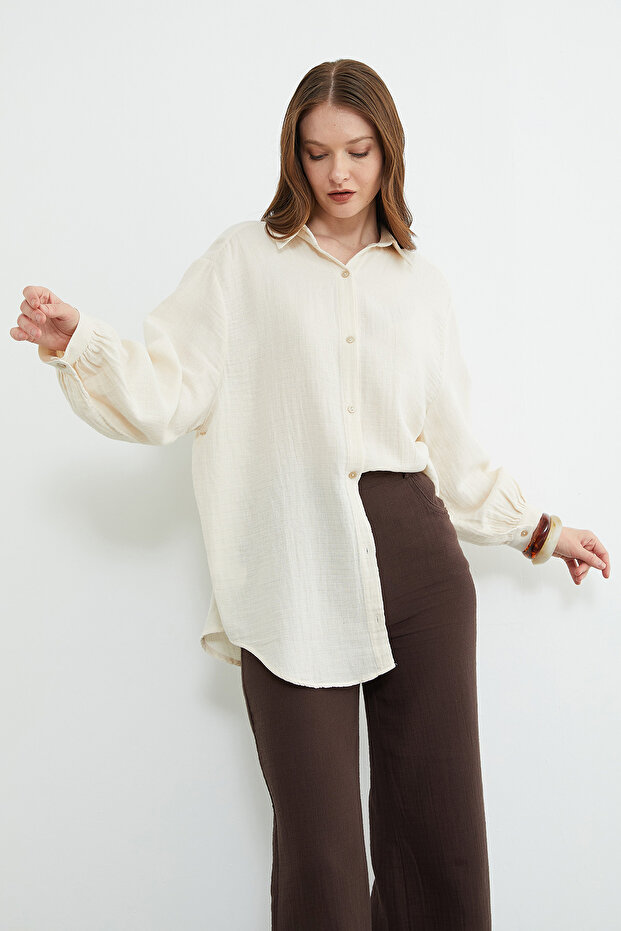 Basic Oversize Gömlek - 3