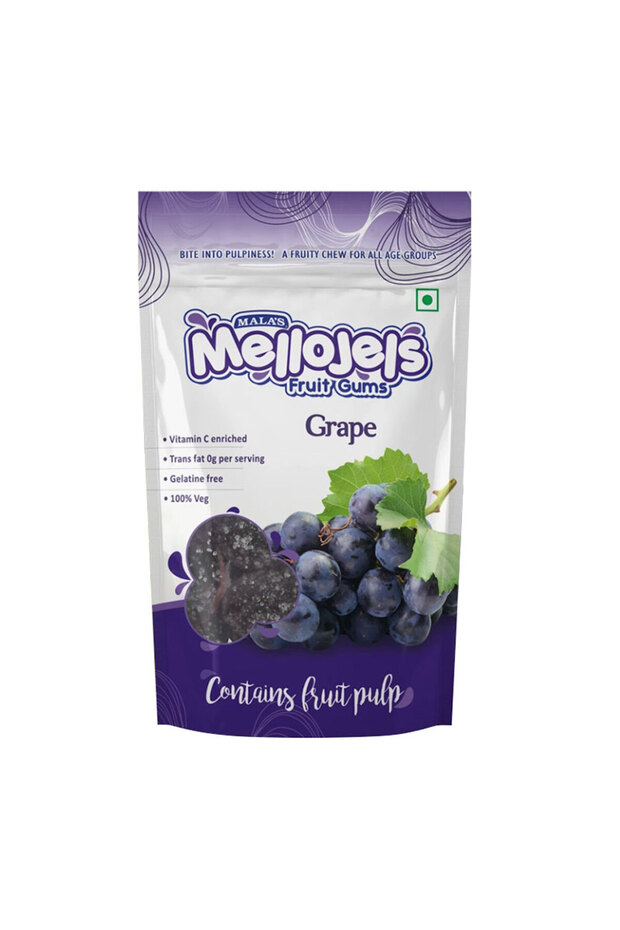Mellojels Soft Gummy Juicy Grape Fruit Candies (150g)