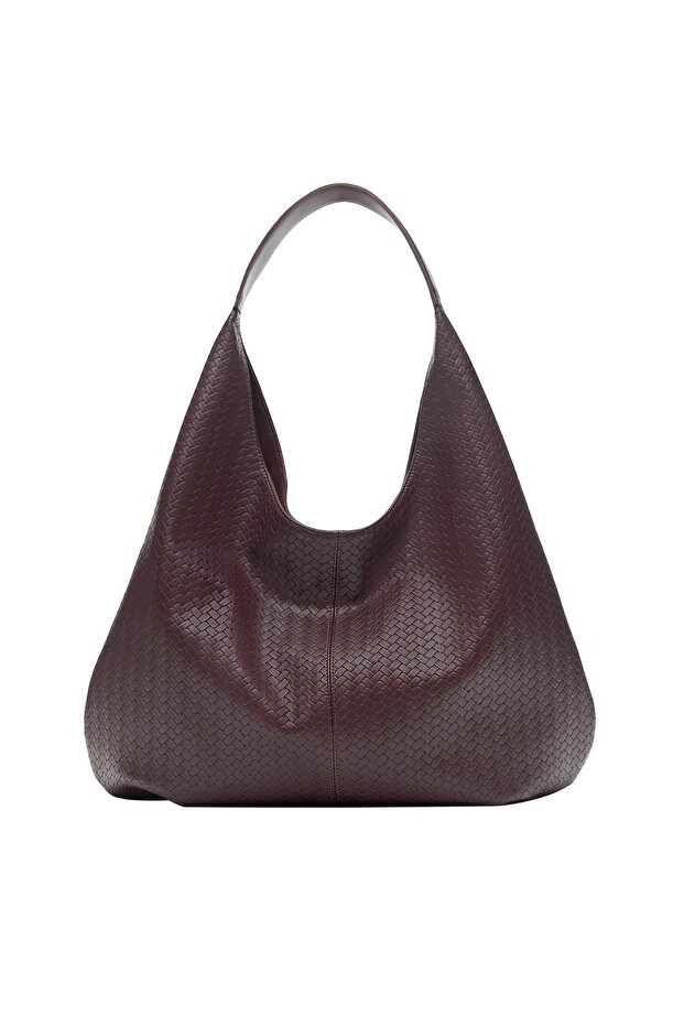 Örgü efektli tote çanta - 2