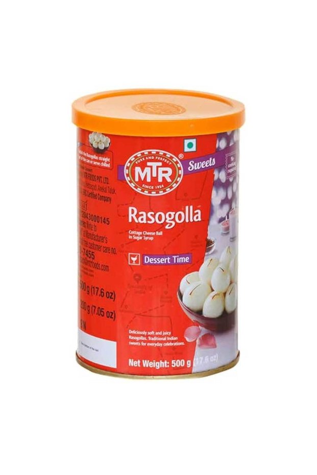 Rasgulla Soft Sweet Dumplings in Sugar Syrup Tin (500g)