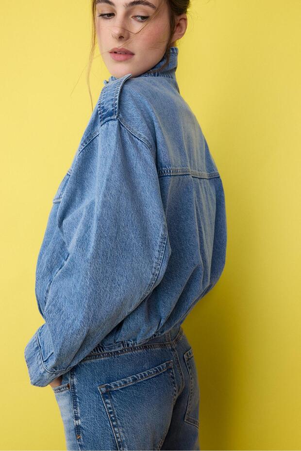 Balon denim ceket - 5