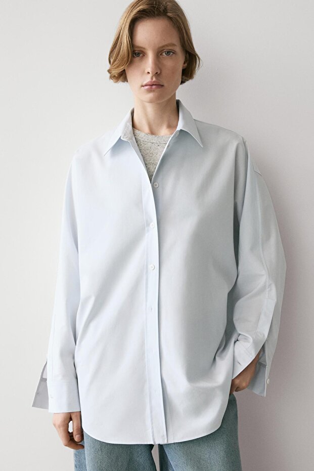 Poplin pamuklu gömlek - 2