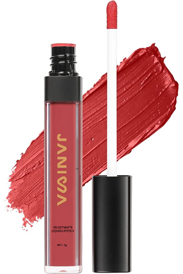 Velvet Matte Liquid Lipstick | 24H Long-Lasting, Waterproof & Smudge-Proof | (Red Orange)