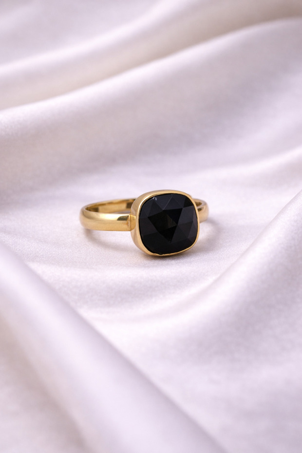 Minimal Natural Stone Square Adjustable Ring - 2