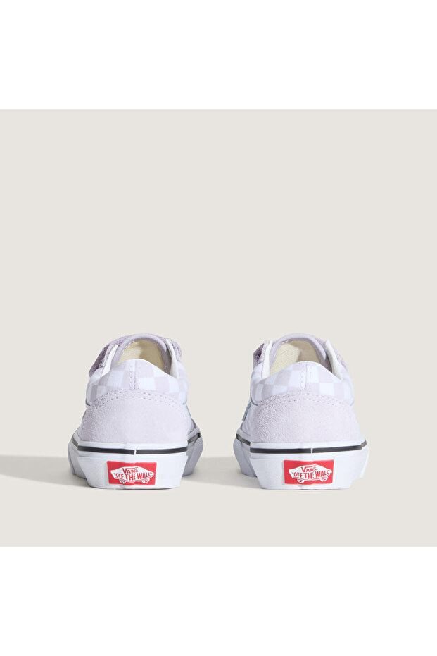 Old Skool V Checkered Çocuk Mor Sneaker - 5