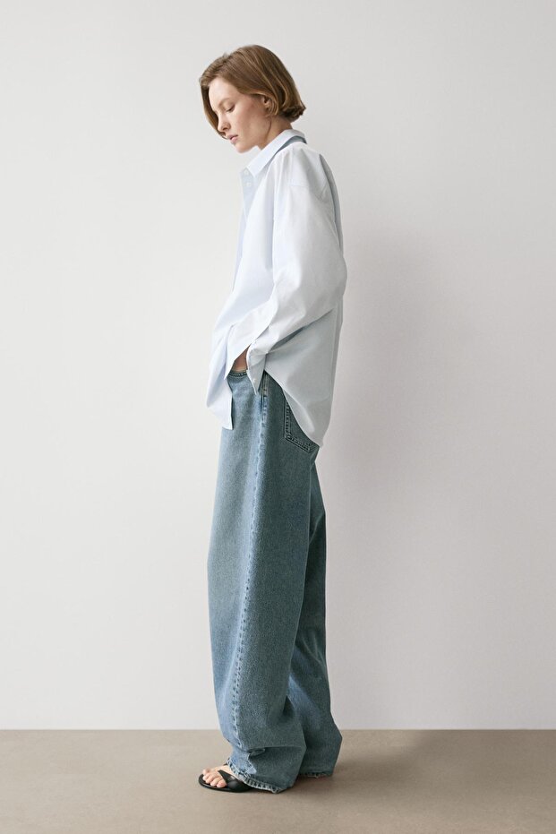 Poplin pamuklu gömlek - 4