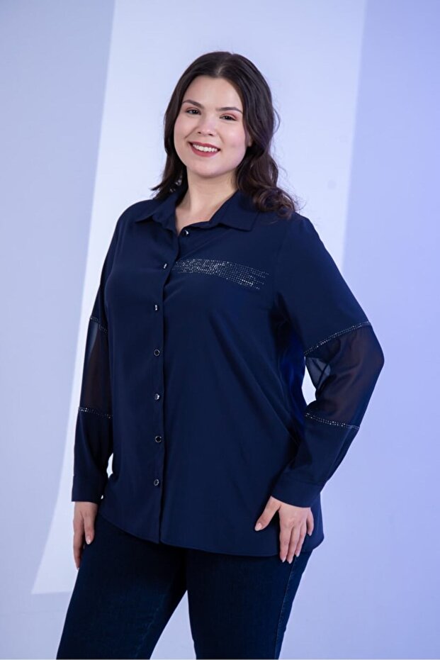 Plus Size Women's Stone Detailed Shirt