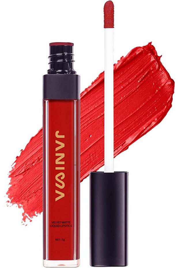 Velvet Matte Liquid Lipstick | 24H Long-Lasting, Waterproof & Smudge-Proof | (Bright Coral Red)