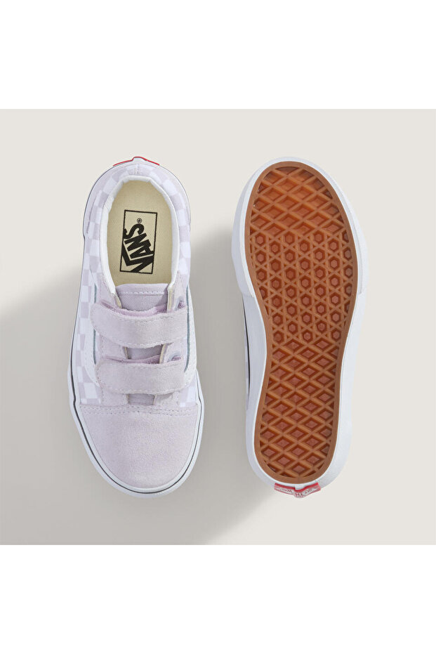 Old Skool V Checkered Çocuk Mor Sneaker - 4