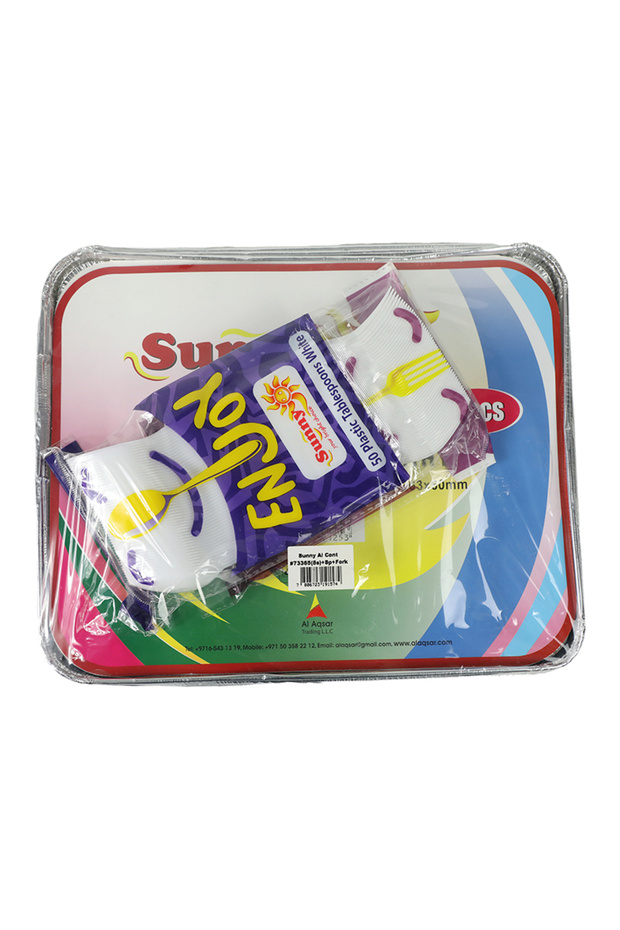 Aluminium Food Takeaway Pans with Cutlery Spoons Set (5s)