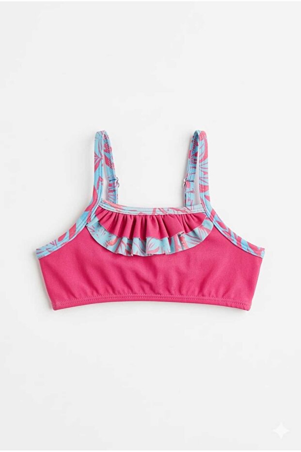 Leaf Patterned Girl's Bikini Set - 3