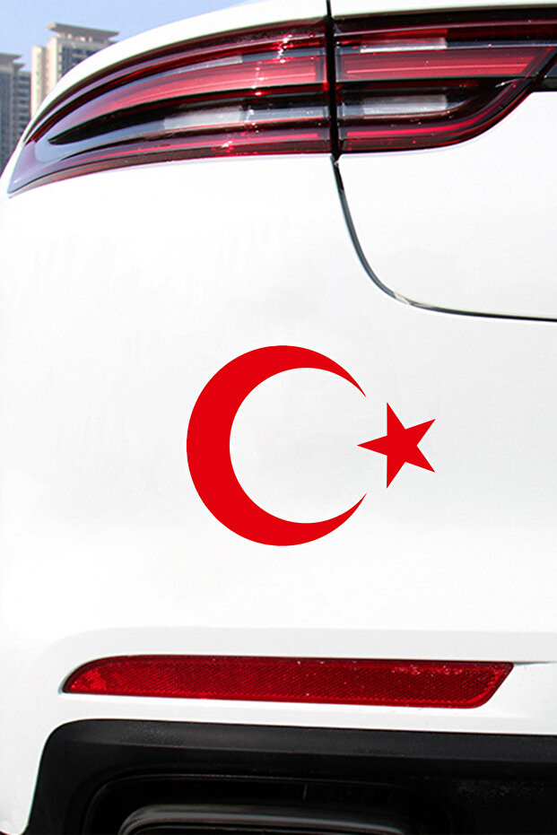 Turkish Flag Moon Star Car Sticker - Motor Sticker - Moon Star Decal