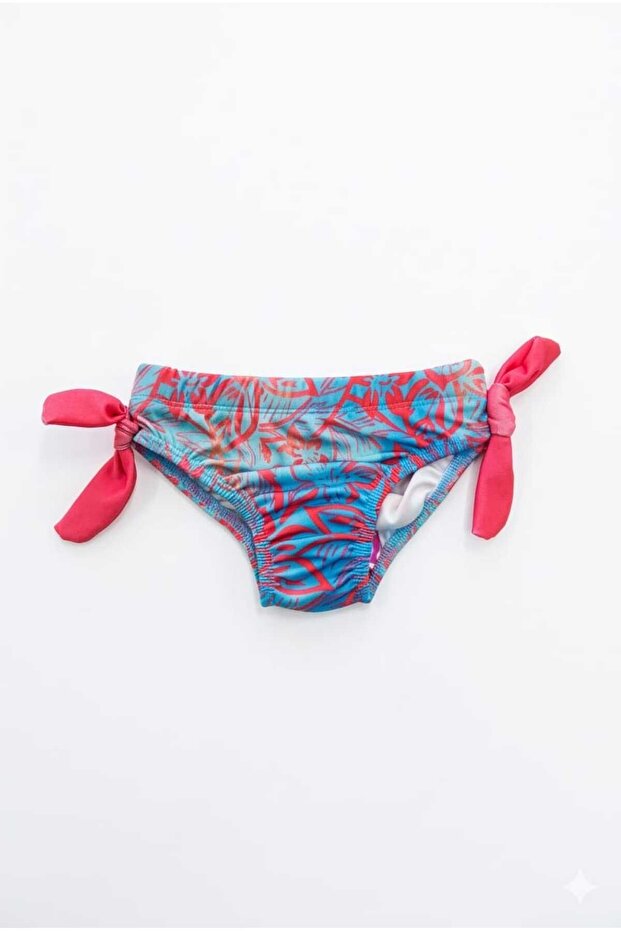Leaf Patterned Girl's Bikini Set - 4