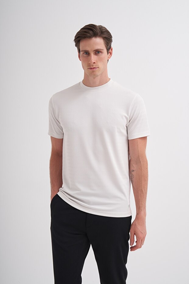 Crew Neck Men's White T-Shirt 40470
