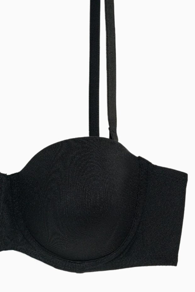 Anka Non-Removable Strapless Micro Bra - Without Support - Basic - 2540 - Black - 2