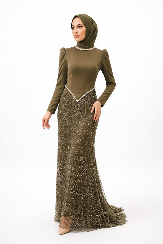 taşlı şık abiye - 2