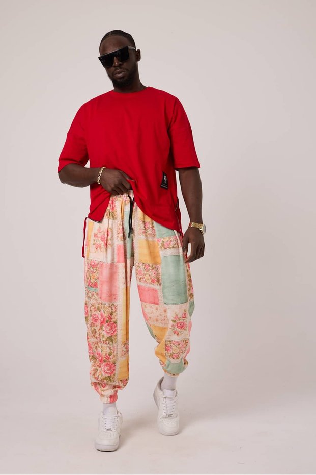 Men's Street Style Printed Bürümcük Sports Shalwar Trousers