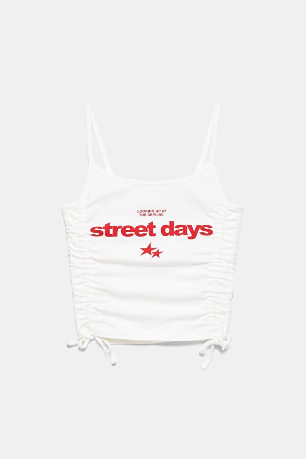 Yanları büzgülü askılı top - 7