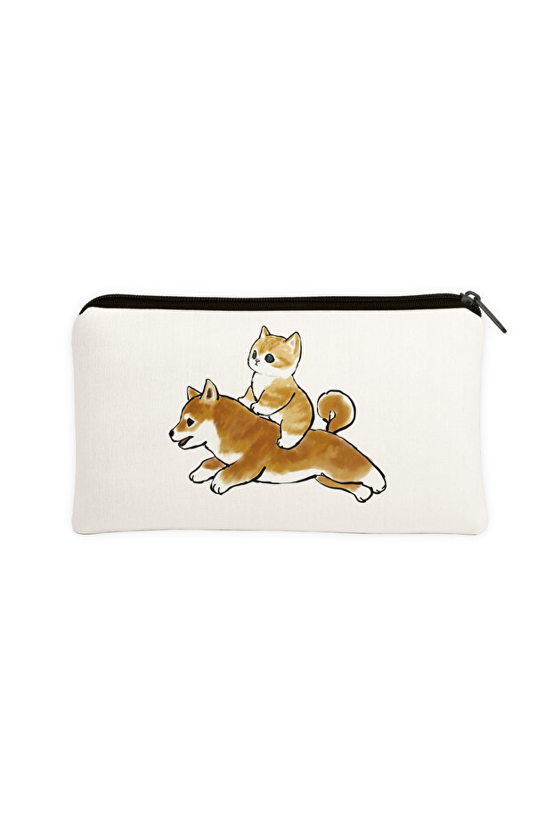 Cat and Dog Friendship Design Pen Holder Multi-Purpose Organizer