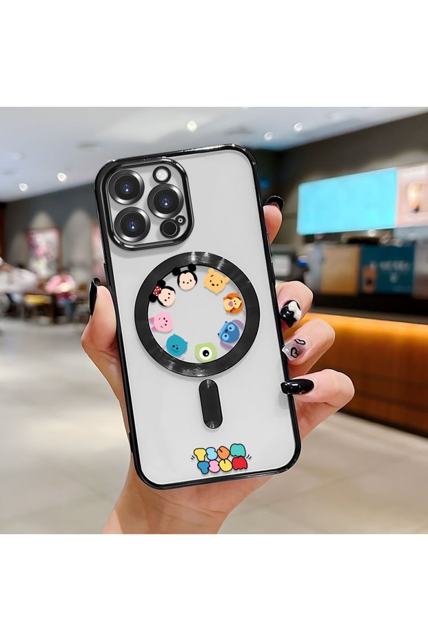 iPhone 16 Pro Max Compatible Transparent Soft Silicone Magsafe Wireless Phone Case Cute Pattern