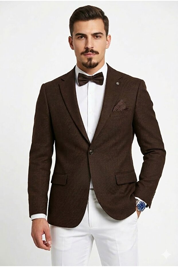 Sacou elegant clasic cu material texturat
