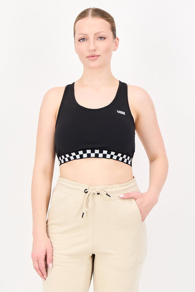 Women Brand Logo Non Padded Sports Bra, Black
