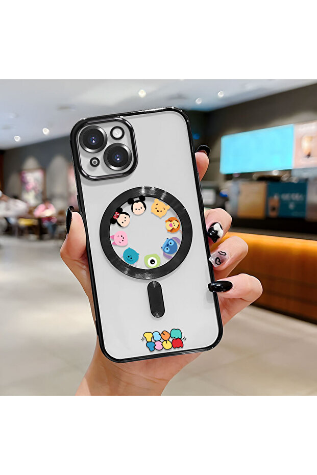 iPhone 15 Compatible Transparent Soft Silicone Magsafe Wireless Phone Case Cute Pattern