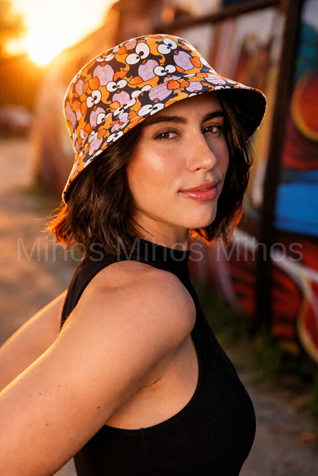 Cute Penguin Patterned Bucket&Kova Hat – Summer Unisex Fisherman Hat