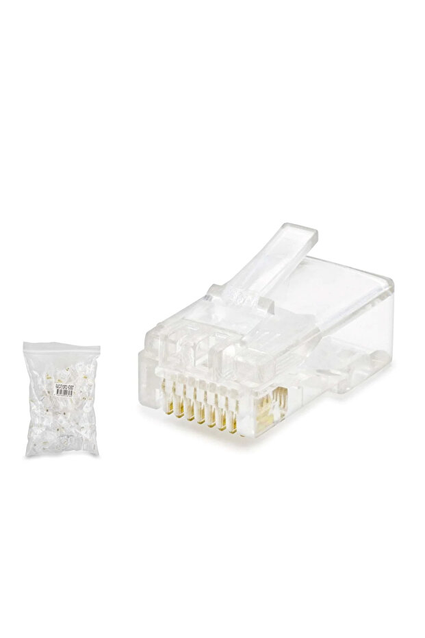 موصل Cat5 Rj45 حزمة من 100 قطعة شفافة HDX5007