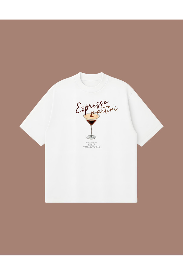 Espresso Martini Cocktail Boxy Fit Oversized Unisex 100% Cotton Pack Tshirt – Printed T-Shirt |   Streetwear