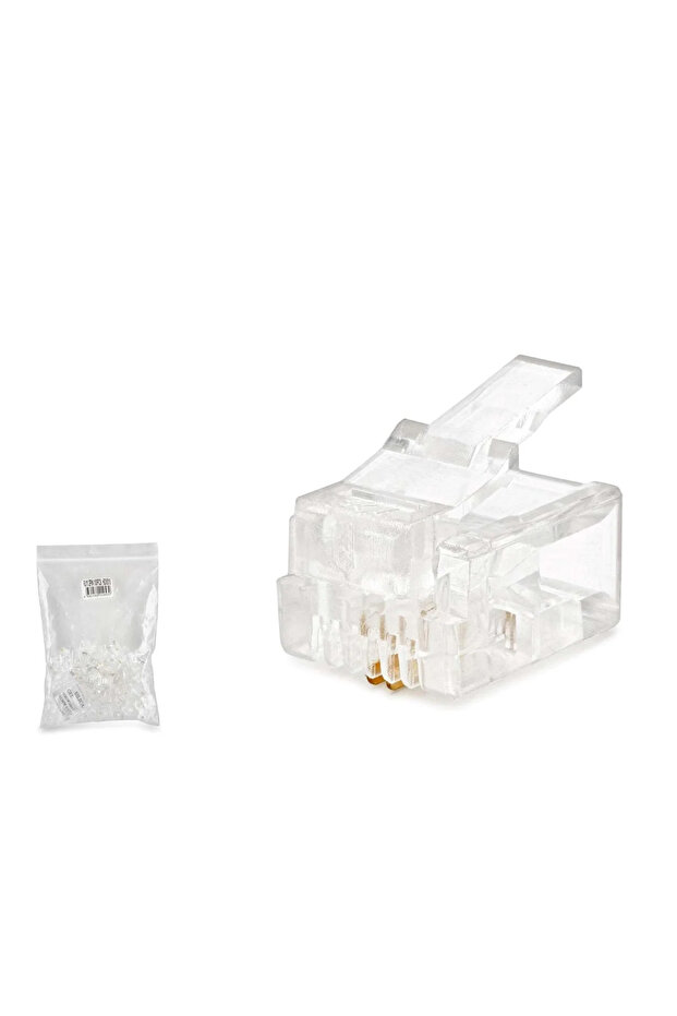 Rj11 Connector 2 Pin Telephone 100 Pack Transparent Hdx5018
