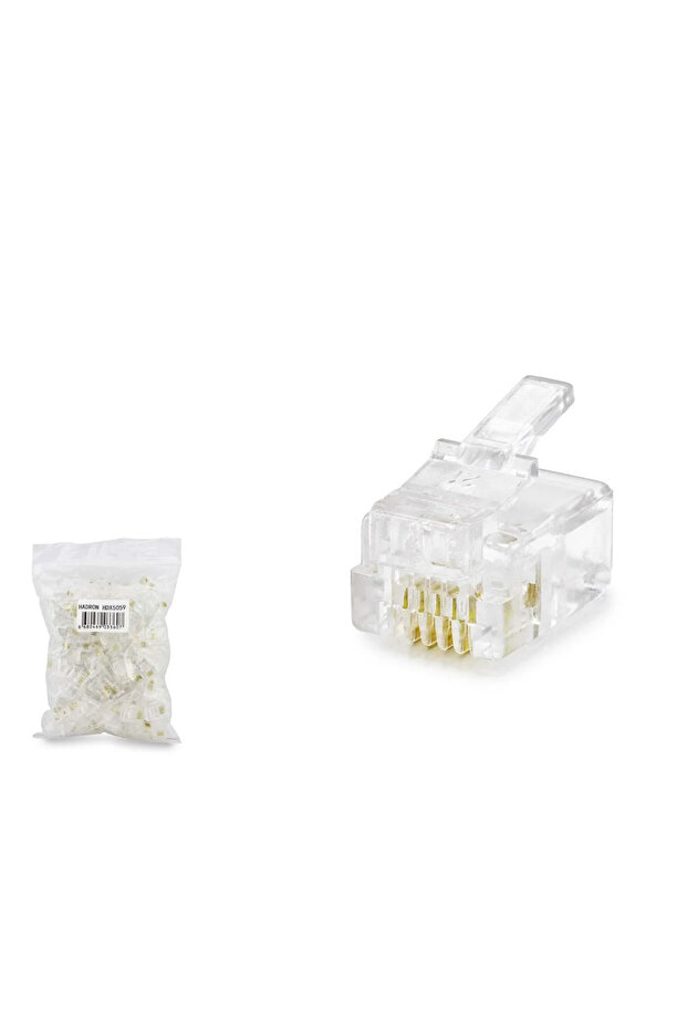 Rj11 Connector 4Pin Telephone 100 Pack Transparent Hdx5059